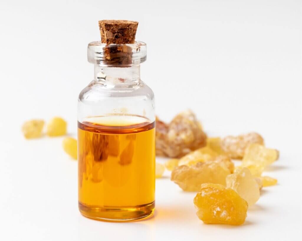 Frankincense oil used in whipped tallow lotion for natural skincare and dry skin