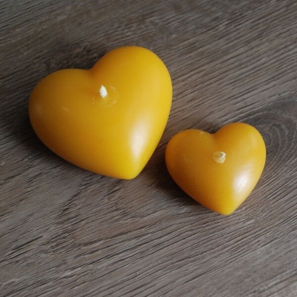 Heart-Shaped Beeswax Candle Set