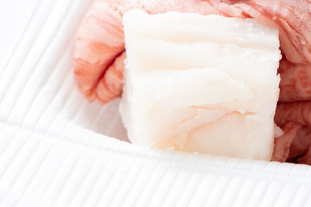 Rendered beef tallow prepared for making homemade tallow lotion