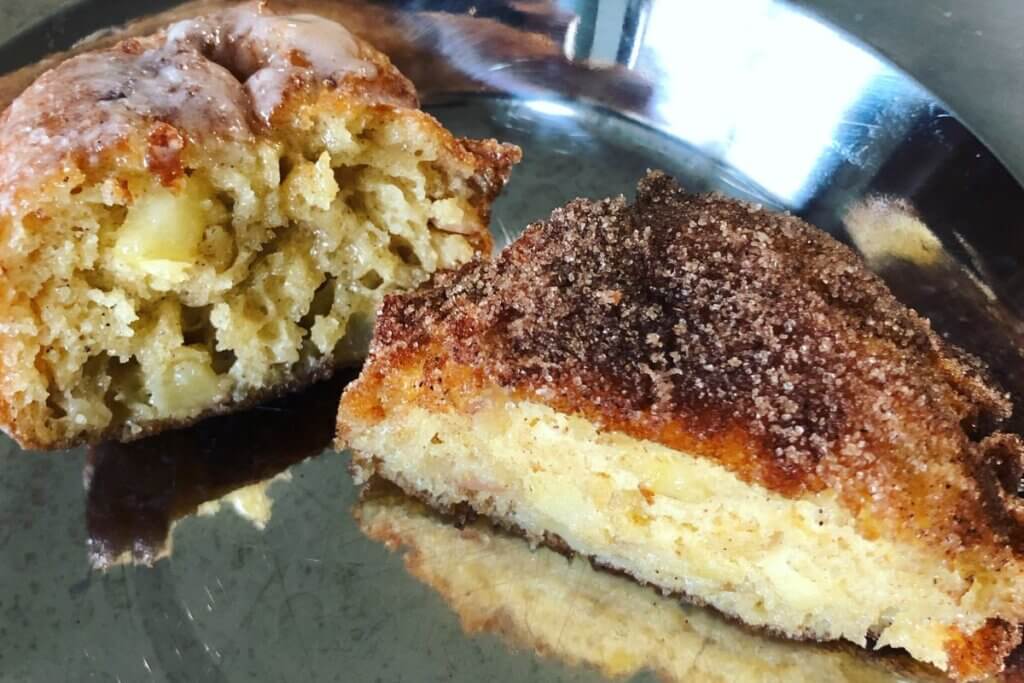 apple fritter cooked in tallow on a plate