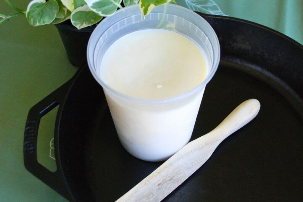 Close-up of smooth, creamy beef tallow texture